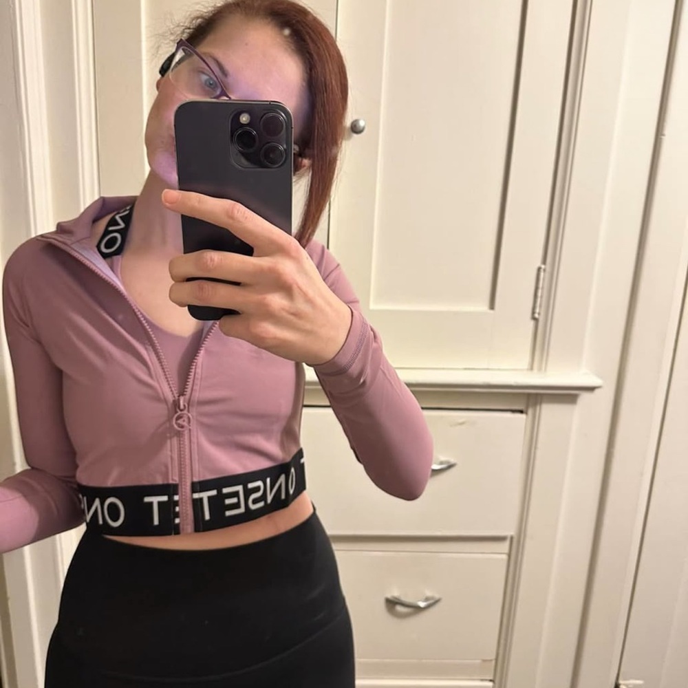 Onset Purple Band Cropped Jacket Size Small